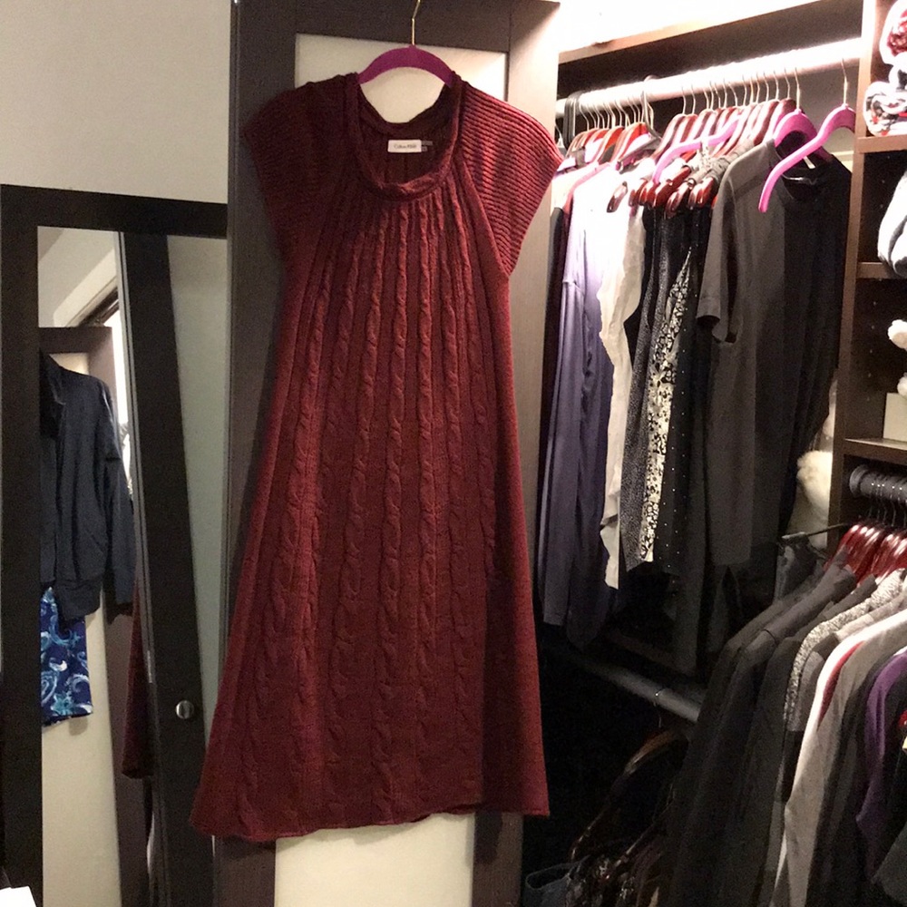 Calvin Klein sweater dress burgundy